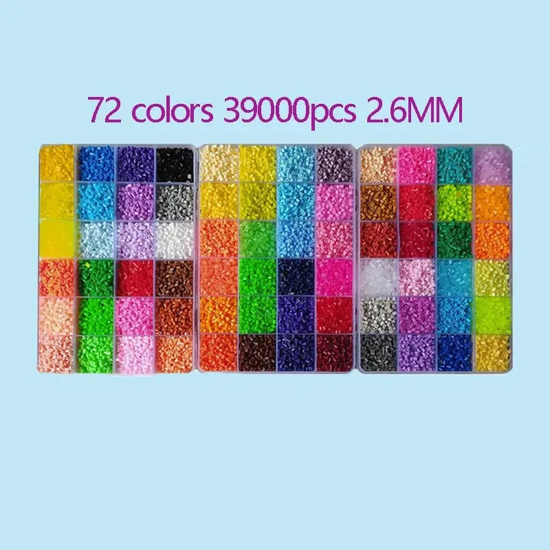 2.6 mm Perler Hama-Perlen-Set, 3D-Puzzle, Eisenperlen, Spielzeug für Kinder, kreativ, handgefertigt, Basteln, DIY-Geschenk, Sicherungsperlen. Mit großer Stecktafel