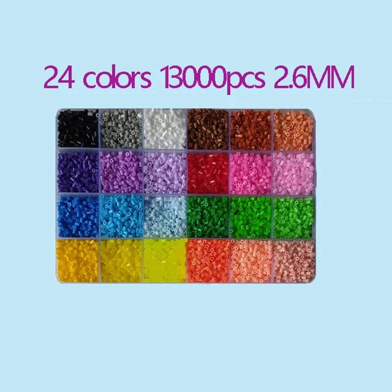 2.6 mm Perler Hama-Perlen-Set, 3D-Puzzle, Eisenperlen, Spielzeug für Kinder, kreativ, handgefertigt, Basteln, DIY-Geschenk, Sicherungsperlen. Mit großer Stecktafel