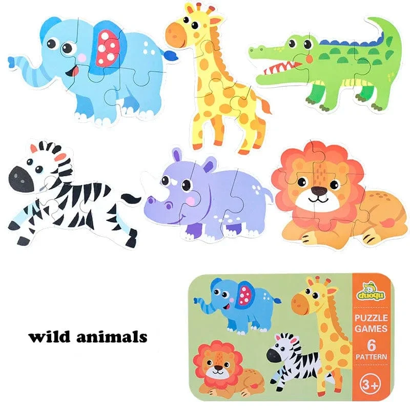 Baby Puzzle Montessori Pädagogisches Spielzeug Holz 3D Puzzle Spiele Eisen Box kinder Puzzles Jigsaw Holz Puzzles Für Kinder 2 3 4 jahre