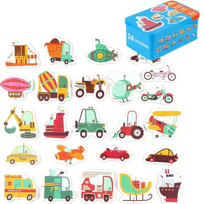 Baby Puzzle Montessori Pädagogisches Spielzeug Holz 3D Puzzle Spiele Eisen Box kinder Puzzles Jigsaw Holz Puzzles Für Kinder 2 3 4 jahre