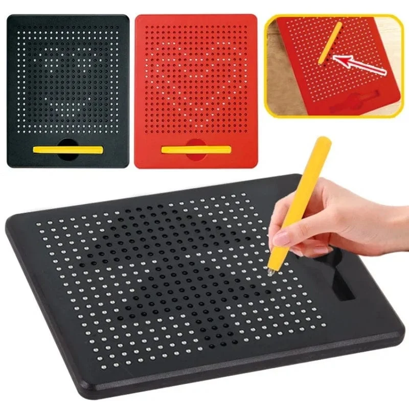 Magnetisches Tablet, Magnetpad, Zeichenbrett, Stahlperlen, Eingabestift, Perlen, Lernen, pädagogisches Schreibspielzeug, Kindergeburtstagsgeschenke