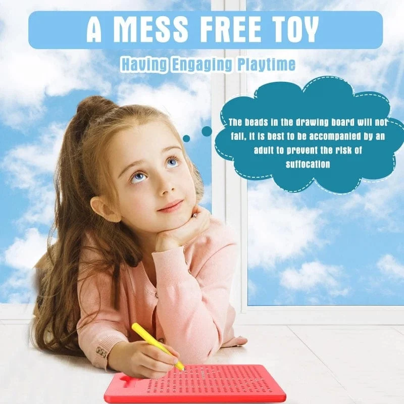Magnetisches Tablet, Magnetpad, Zeichenbrett, Stahlperlen, Eingabestift, Perlen, Lernen, pädagogisches Schreibspielzeug, Kindergeburtstagsgeschenke