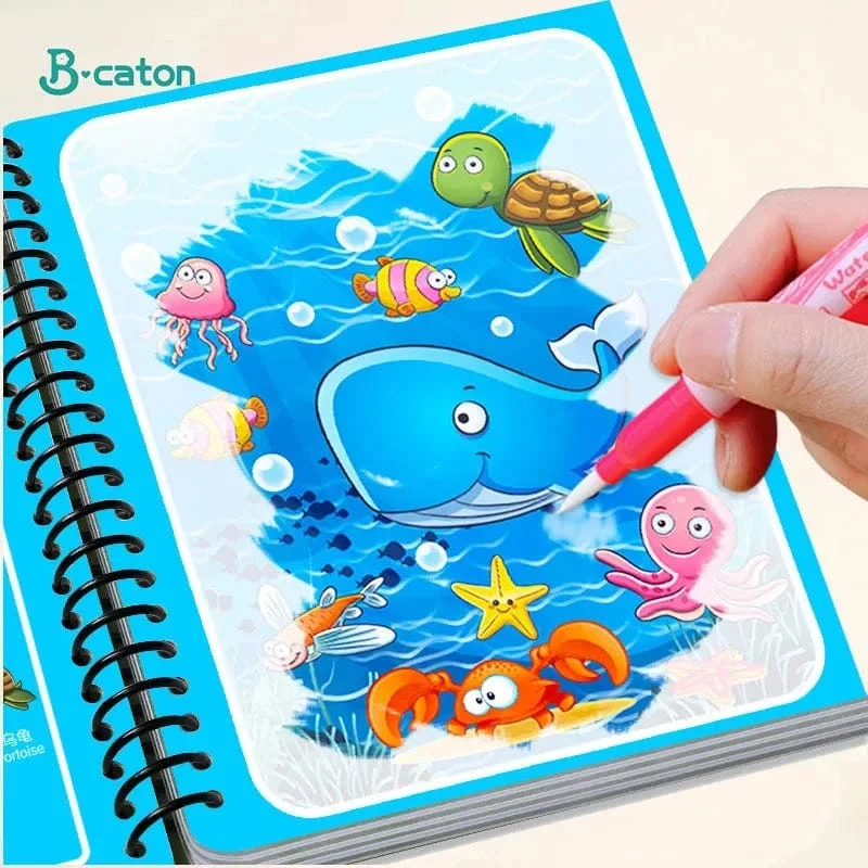 Wiederverwendbares Malbuch für Kinder, magisches Wasser-Malbuch, DIY-Kindgarten-Graffiti-Mal- und Zeichenspielzeug, Früherziehungsspielzeug