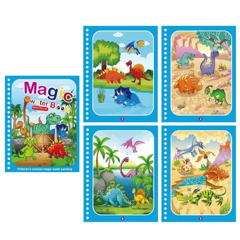 Wiederverwendbares Malbuch für Kinder, magisches Wasser-Malbuch, DIY-Kindgarten-Graffiti-Mal- und Zeichenspielzeug, Früherziehungsspielzeug