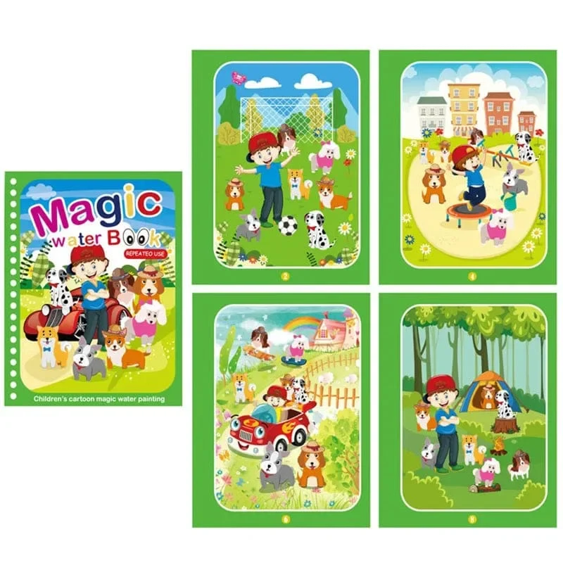 Wiederverwendbares Malbuch für Kinder, magisches Wasser-Malbuch, DIY-Kindgarten-Graffiti-Mal- und Zeichenspielzeug, Früherziehungsspielzeug