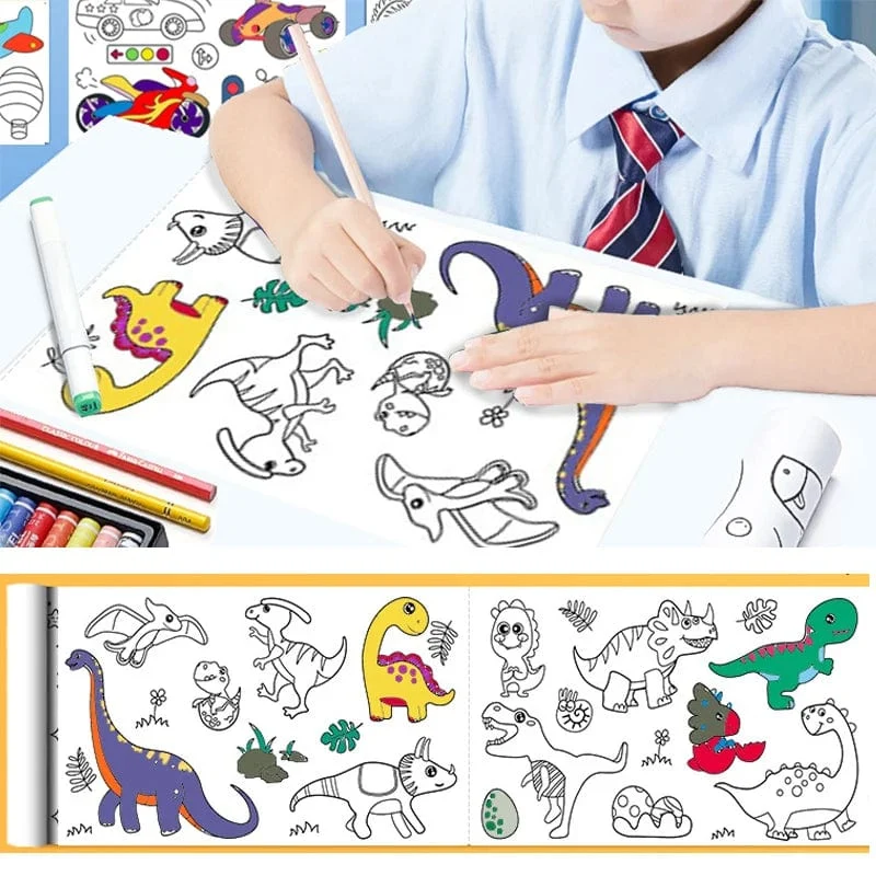 Kinder Zeichenrolle DIY Klebriges Farbfüllpapier Malpapierrolle Für Kinder DIY Malen Zeichnen Frühes Lernspielzeug