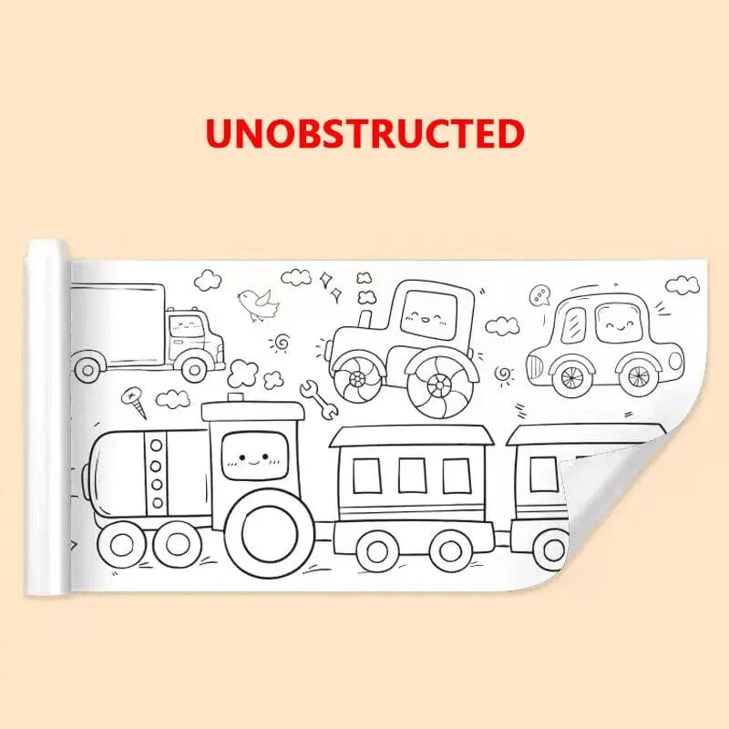 Kinder Zeichenrolle DIY Klebriges Farbfüllpapier Malpapierrolle Für Kinder DIY Malen Zeichnen Frühes Lernspielzeug