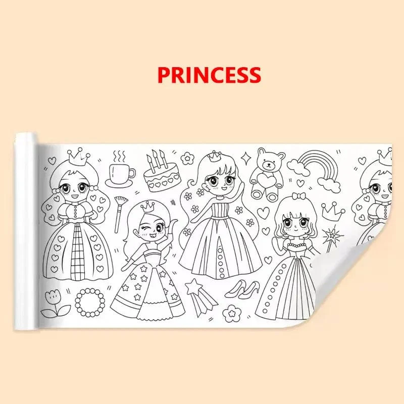 Kinder Zeichenrolle DIY Klebriges Farbfüllpapier Malpapierrolle Für Kinder DIY Malen Zeichnen Frühes Lernspielzeug