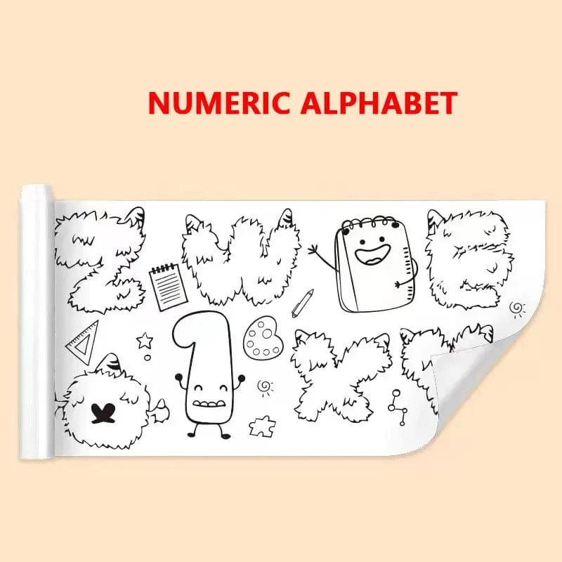 Kinder Zeichenrolle DIY Klebriges Farbfüllpapier Malpapierrolle Für Kinder DIY Malen Zeichnen Frühes Lernspielzeug