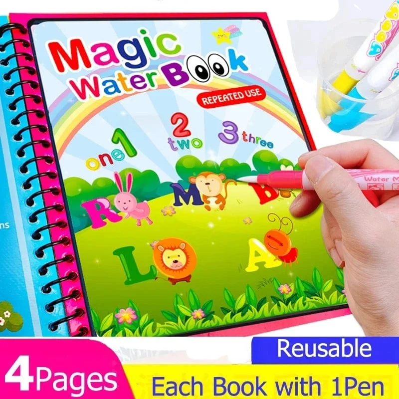 Montessori-Spielzeug, wiederverwendbares Malbuch, magisches Wasser-Malbuch, Mal- und Zeichenspielzeug, sensorisches Früherziehungsspielzeug für Kinder