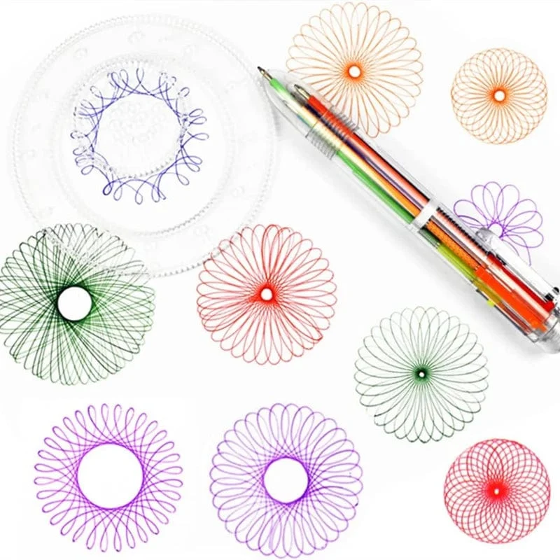 22/4/1PC Spirograph Lineal Zeichnung Kratzmalerei Spielzeug ineinander greifende Zahnräder Räder Malerei Zeichnung Zubehör pädagogisches Spielzeug