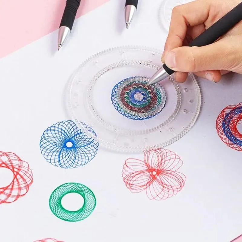 22/4/1PC Spirograph Lineal Zeichnung Kratzmalerei Spielzeug ineinander greifende Zahnräder Räder Malerei Zeichnung Zubehör pädagogisches Spielzeug