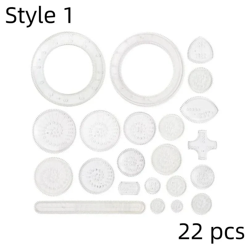 22/4/1PC Spirograph Lineal Zeichnung Kratzmalerei Spielzeug ineinander greifende Zahnräder Räder Malerei Zeichnung Zubehör pädagogisches Spielzeug
