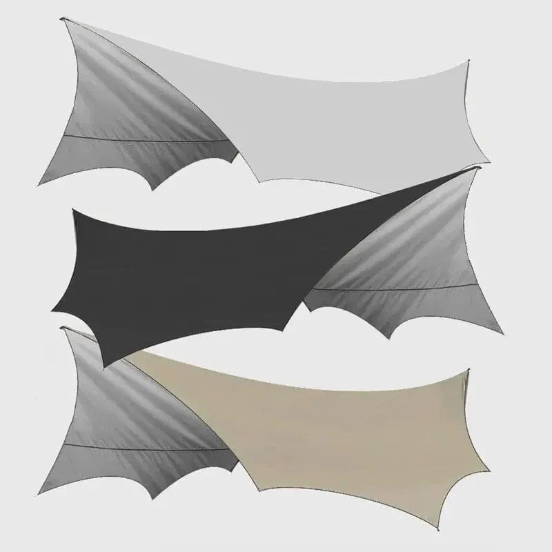 5.1 x 5.1 m große Campingplane, wasserdicht, achteckig, Schmetterling, für den Außenbereich, Sonnenschutz, Markise, Zelt, Schatten, Sonnenschutz, Strand, Touristenüberdachung