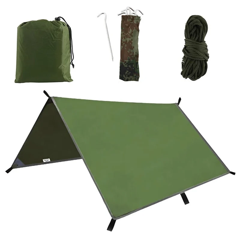 3x3m Auto Seitenmarkise Outdoor Camping Zelt Plane Wasserdichte Picknick-Matte mit Tragetasche RainTarp Hängematte Baldachin Schatten Sonnenschutz