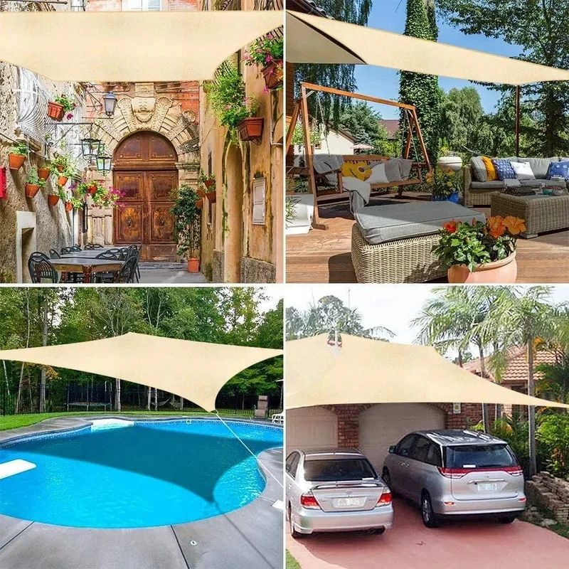 Rechteckiges Sonnensegel 4x2/3/5/6M Wasserdicht 98% UV-Schutz Sonnenschutz für Gartenterrasse Party im Freien Sonnenschutz Markisendach