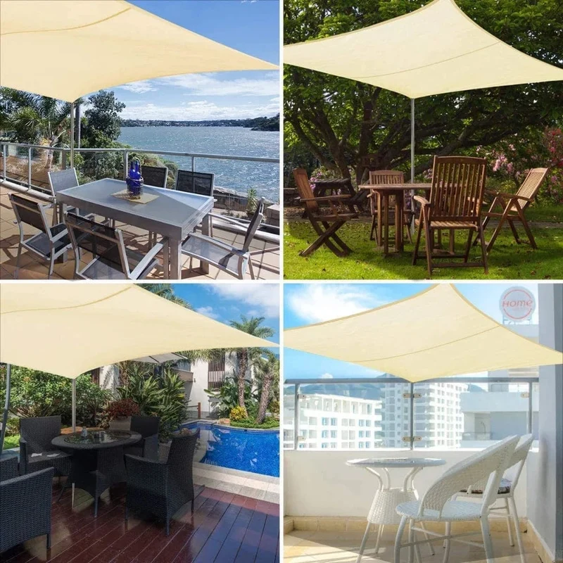 Rechteckiges Sonnensegel 4x2/3/5/6M Wasserdicht 98% UV-Schutz Sonnenschutz für Gartenterrasse Party im Freien Sonnenschutz Markisendach