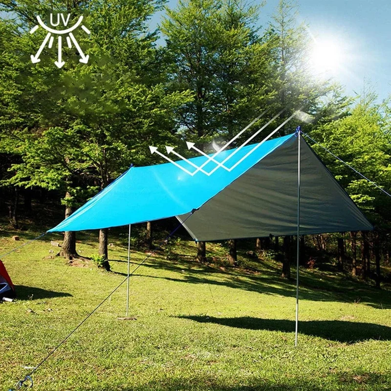 Zeltplane Regen Sonnenschutz Hängematten Unterschlupf Camping Überleben Sonnenschutz Picknick Markisenabdeckung Wasserdicht Out Wanderzubehör