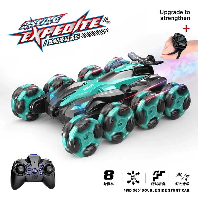 Achträdrige Schwinge Drift Stunt Fernbedienung Auto Karosserie Gefühl Musik Spray Rollen Klettern Geländewagen Kabelloses Spielzeug