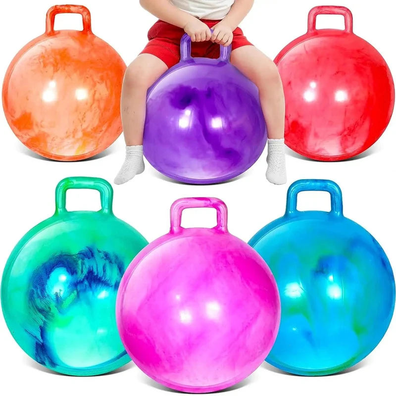 18-Zoll-Hopper-Ball mit Griff, springender Ball, Marmor-Hüpfbälle, Hüpfspielzeug, aufblasbarer Hop-Ball, Sprungball für Jungen und Mädchen