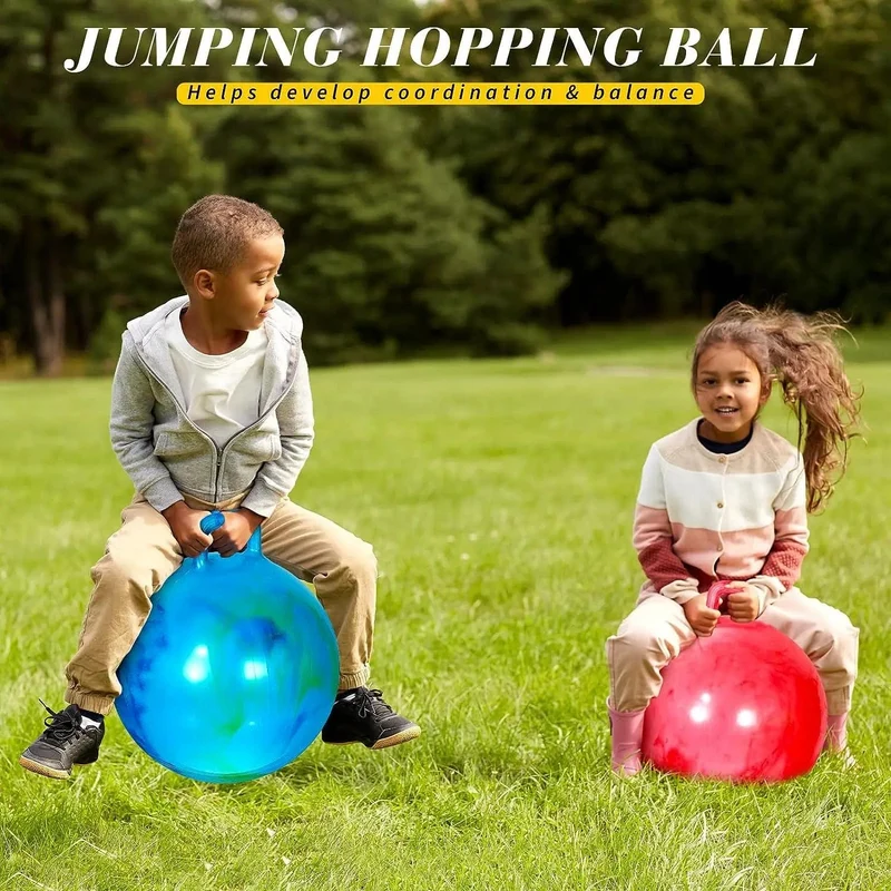 18-Zoll-Hopper-Ball mit Griff, springender Ball, Marmor-Hüpfbälle, Hüpfspielzeug, aufblasbarer Hop-Ball, Sprungball für Jungen und Mädchen