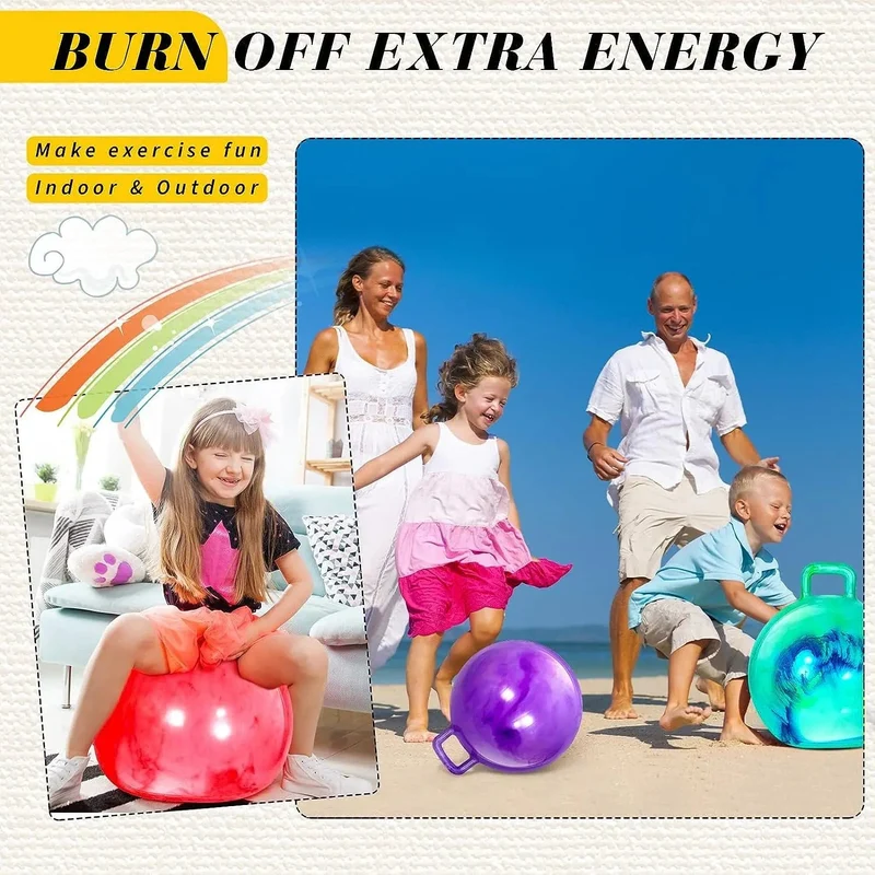 18-Zoll-Hopper-Ball mit Griff, springender Ball, Marmor-Hüpfbälle, Hüpfspielzeug, aufblasbarer Hop-Ball, Sprungball für Jungen und Mädchen