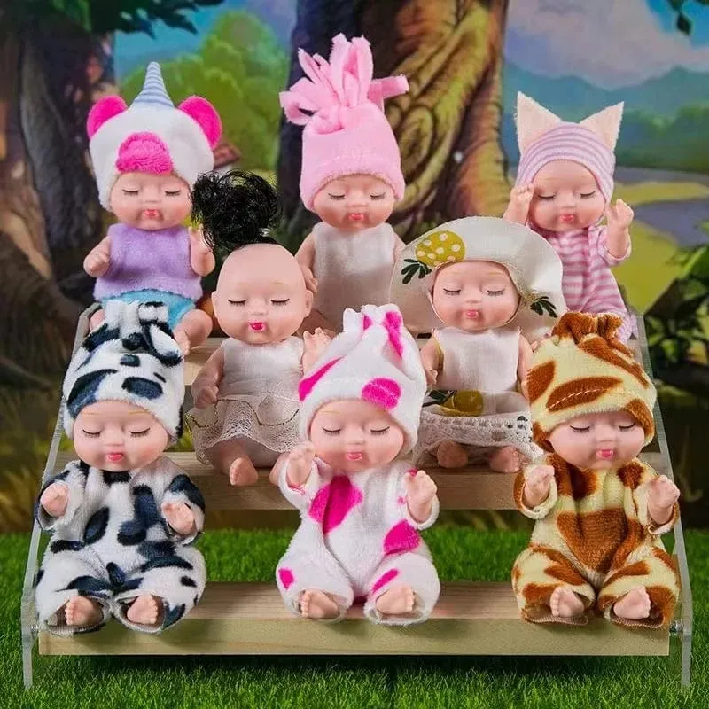 Neue Mode 11 cm Simulation Wiedergeburt Puppen Spielzeug Mini süße schlafende Baby Serie Puppe Cartoon Tier Spielzeug für Kinder Geburtstagsgeschenk