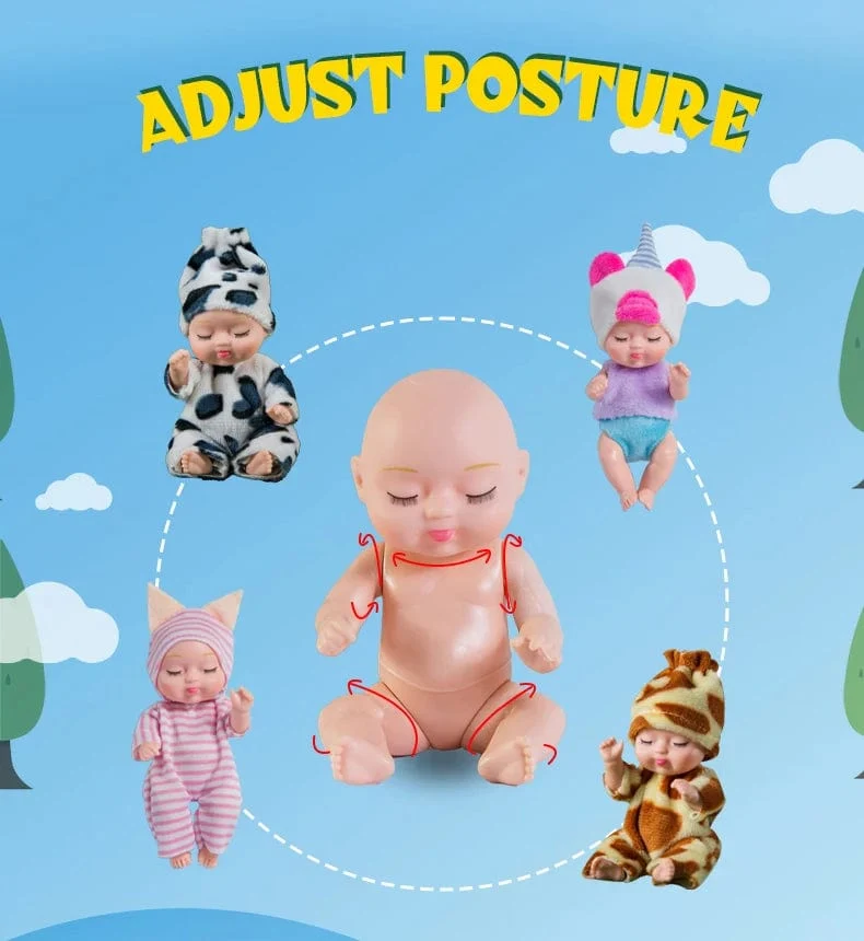 Neue Mode 11 cm Simulation Wiedergeburt Puppen Spielzeug Mini süße schlafende Baby Serie Puppe Cartoon Tier Spielzeug für Kinder Geburtstagsgeschenk