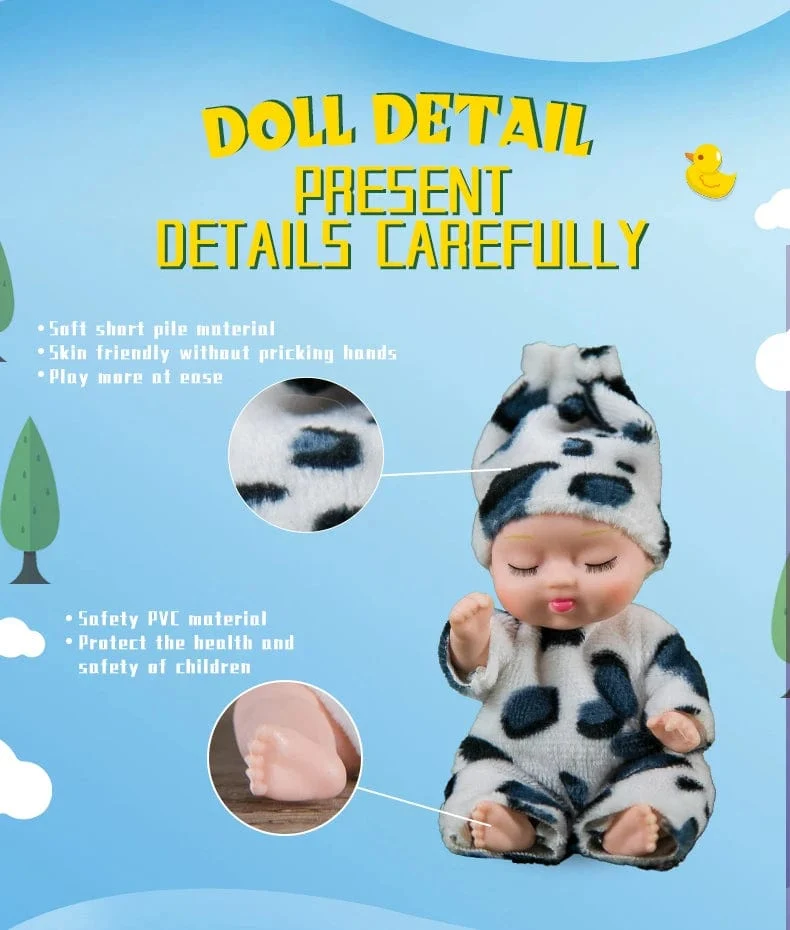 Neue Mode 11 cm Simulation Wiedergeburt Puppen Spielzeug Mini süße schlafende Baby Serie Puppe Cartoon Tier Spielzeug für Kinder Geburtstagsgeschenk