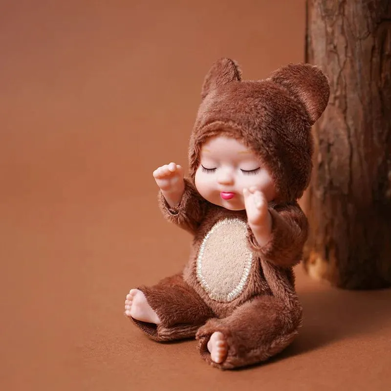 Neue Mode 11 cm Simulation Wiedergeburt Puppen Spielzeug Mini süße schlafende Baby Serie Puppe Cartoon Tier Spielzeug für Kinder Geburtstagsgeschenk