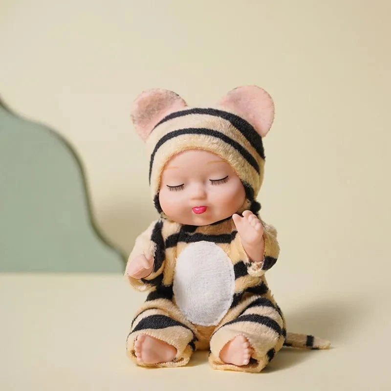 Neue Mode 11 cm Simulation Wiedergeburt Puppen Spielzeug Mini süße schlafende Baby Serie Puppe Cartoon Tier Spielzeug für Kinder Geburtstagsgeschenk