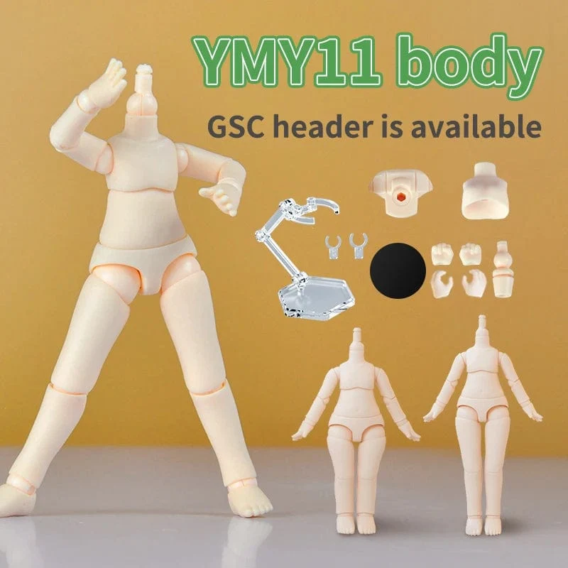 YmY Ob11 Puppenkörper für Gsc-Kopf 1/12 bjd Obitsu 11 Repories Gelenkhand Nendoroid Spielzeug Zubehör kann ersetzt werden