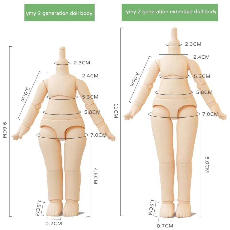 YmY Ob11 Puppenkörper für Gsc-Kopf 1/12 bjd Obitsu 11 Repories Gelenkhand Nendoroid Spielzeug Zubehör kann ersetzt werden