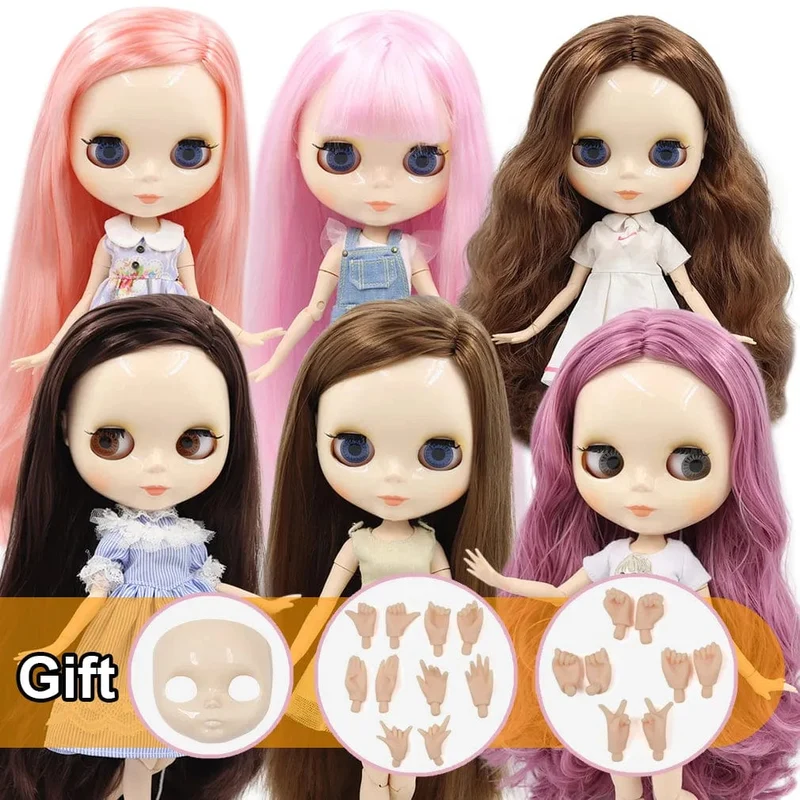 ICY DBS Blyth puppe 1/6 BJD Angepasst nude joint körper mit weiß haut, glänzend gesicht, blau hintergrund ist matte gesicht mädchen geschenk, spielzeug
