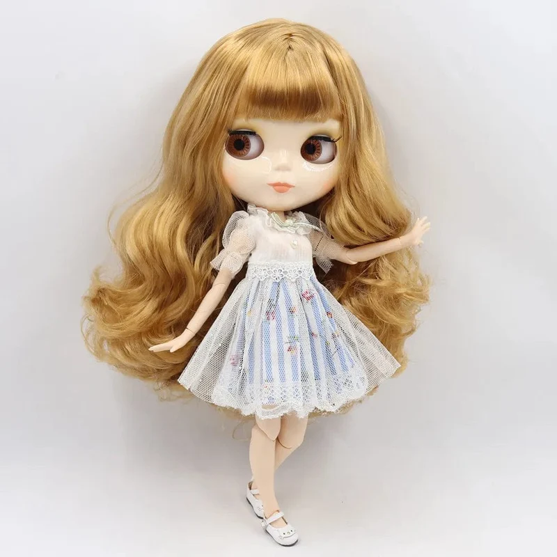ICY DBS Blyth puppe 1/6 BJD Angepasst nude joint körper mit weiß haut, glänzend gesicht, blau hintergrund ist matte gesicht mädchen geschenk, spielzeug