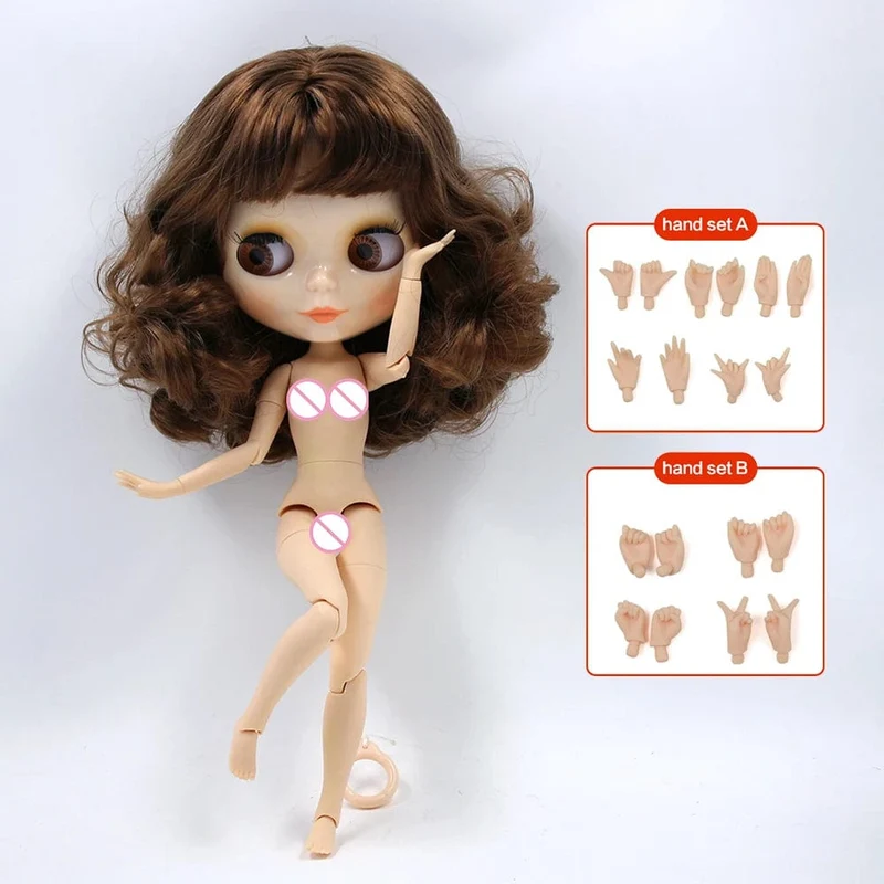 ICY DBS Blyth puppe 1/6 BJD Angepasst nude joint körper mit weiß haut, glänzend gesicht, blau hintergrund ist matte gesicht mädchen geschenk, spielzeug