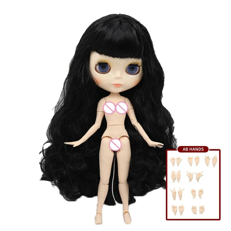 ICY DBS Blyth puppe 1/6 BJD Angepasst nude joint körper mit weiß haut, glänzend gesicht, blau hintergrund ist matte gesicht mädchen geschenk, spielzeug