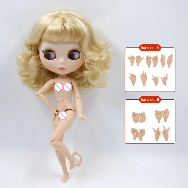 ICY DBS Blyth puppe 1/6 BJD Angepasst nude joint körper mit weiß haut, glänzend gesicht, blau hintergrund ist matte gesicht mädchen geschenk, spielzeug
