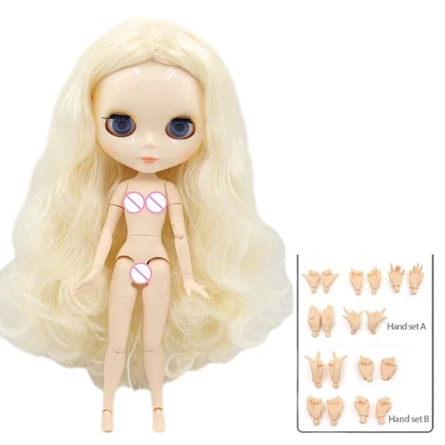 ICY DBS Blyth puppe 1/6 BJD Angepasst nude joint körper mit weiß haut, glänzend gesicht, blau hintergrund ist matte gesicht mädchen geschenk, spielzeug