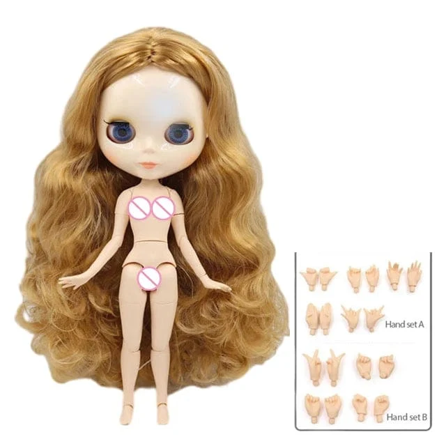 ICY DBS Blyth puppe 1/6 BJD Angepasst nude joint körper mit weiß haut, glänzend gesicht, blau hintergrund ist matte gesicht mädchen geschenk, spielzeug