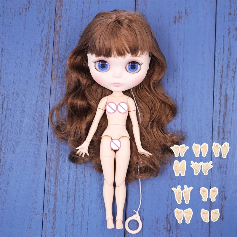 ICY DBS Blyth puppe 1/6 BJD Angepasst nude joint körper mit weiß haut, glänzend gesicht, blau hintergrund ist matte gesicht mädchen geschenk, spielzeug