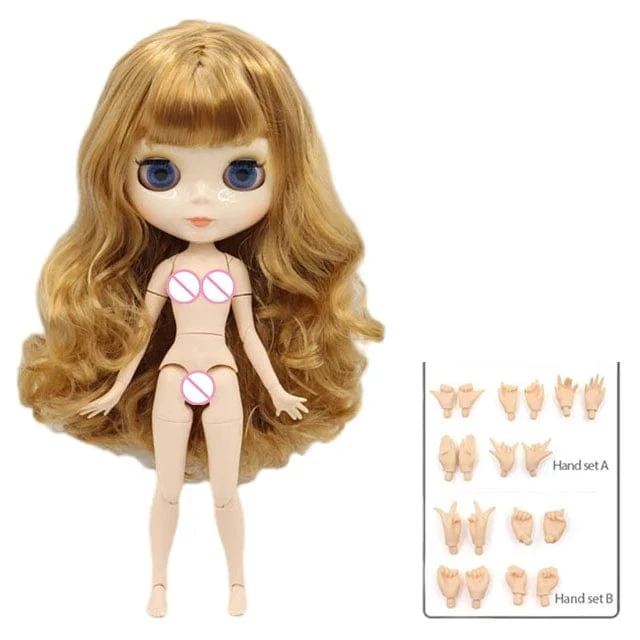 ICY DBS Blyth puppe 1/6 BJD Angepasst nude joint körper mit weiß haut, glänzend gesicht, blau hintergrund ist matte gesicht mädchen geschenk, spielzeug