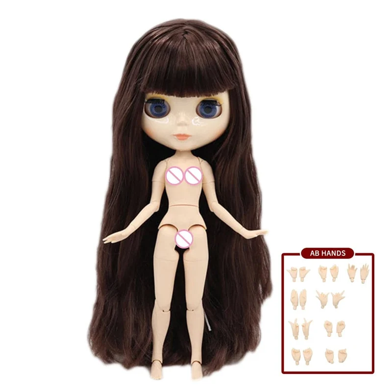 ICY DBS Blyth puppe 1/6 BJD Angepasst nude joint körper mit weiß haut, glänzend gesicht, blau hintergrund ist matte gesicht mädchen geschenk, spielzeug
