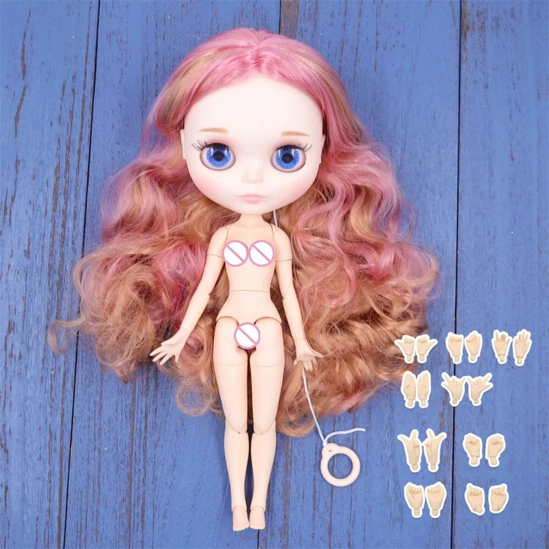 ICY DBS Blyth puppe 1/6 BJD Angepasst nude joint körper mit weiß haut, glänzend gesicht, blau hintergrund ist matte gesicht mädchen geschenk, spielzeug