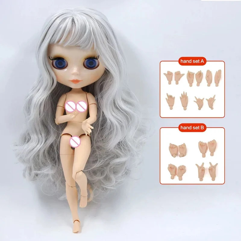 ICY DBS Blyth puppe 1/6 BJD Angepasst nude joint körper mit weiß haut, glänzend gesicht, blau hintergrund ist matte gesicht mädchen geschenk, spielzeug