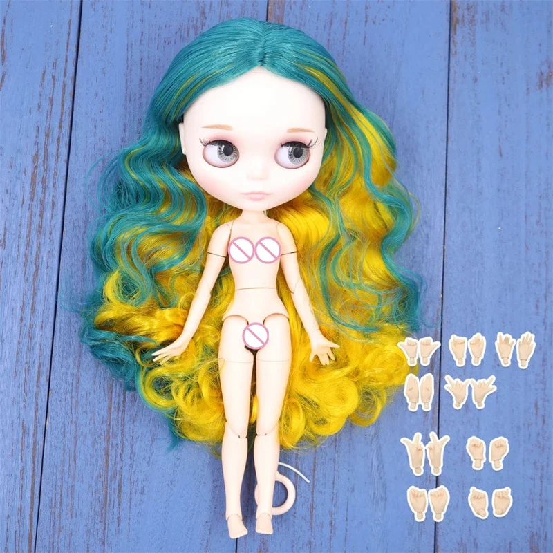 ICY DBS Blyth puppe 1/6 BJD Angepasst nude joint körper mit weiß haut, glänzend gesicht, blau hintergrund ist matte gesicht mädchen geschenk, spielzeug