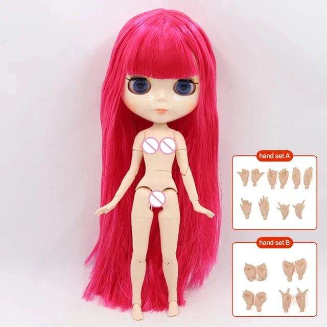 ICY DBS Blyth puppe 1/6 BJD Angepasst nude joint körper mit weiß haut, glänzend gesicht, blau hintergrund ist matte gesicht mädchen geschenk, spielzeug