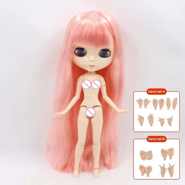 ICY DBS Blyth puppe 1/6 BJD Angepasst nude joint körper mit weiß haut, glänzend gesicht, blau hintergrund ist matte gesicht mädchen geschenk, spielzeug