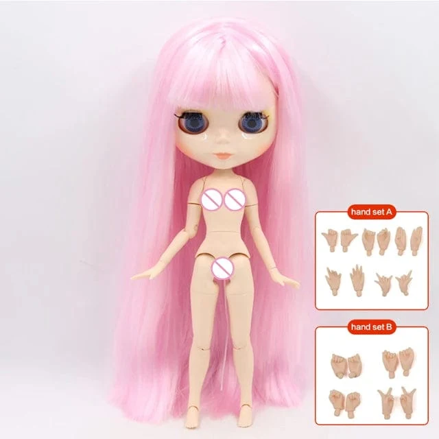 ICY DBS Blyth puppe 1/6 BJD Angepasst nude joint körper mit weiß haut, glänzend gesicht, blau hintergrund ist matte gesicht mädchen geschenk, spielzeug