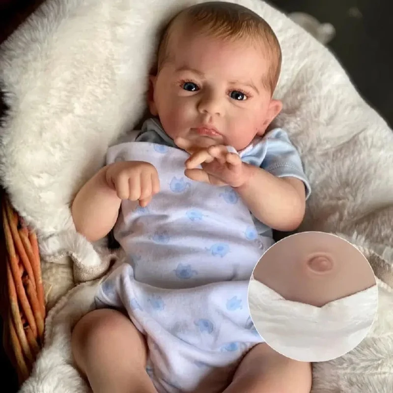 18-20 Zoll Cameron Bebe Reborn Junge und Mädchen mit bemaltem Haar, 3D-bemalter Haut, handgefertigte, lebensechte Neugeborene